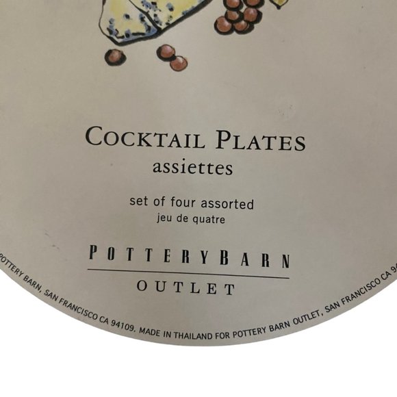 Pottery Barn Outlet Cheese Graphic Appetizer Plates - Picture 6 of 8